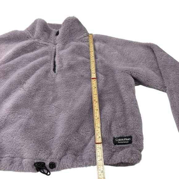 Calvin Klein Performance Purple 1/4 Zip Fleece Pullover Sweatshirt Women’s S Sof - Picture 6 of 9